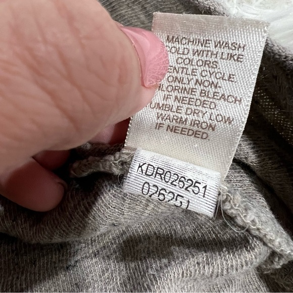 PureJill Womens Cotton Vneck Maxi dress Tan stripe S/S dress Size Medium - Picture 4 of 11